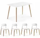 Juego De Comedor Mesa Eames 120x80 + 4 Sillas Milan 