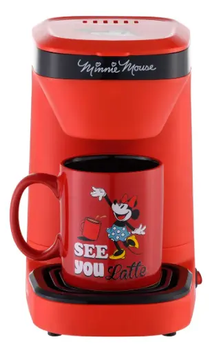[CFPLAM] Cafetera Personal Con Taza Minnie Mouse Disney Atma Rojo